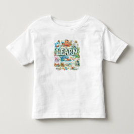 かわいい海洋動物 LEARN キッズ グラフィック トドラーTシャツ