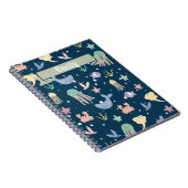 かわいい海洋生物のシームレスなパターン ノートブック (右側)