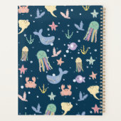 かわいい海洋生物のシームレスなパターン プランナー手帳 (裏面)