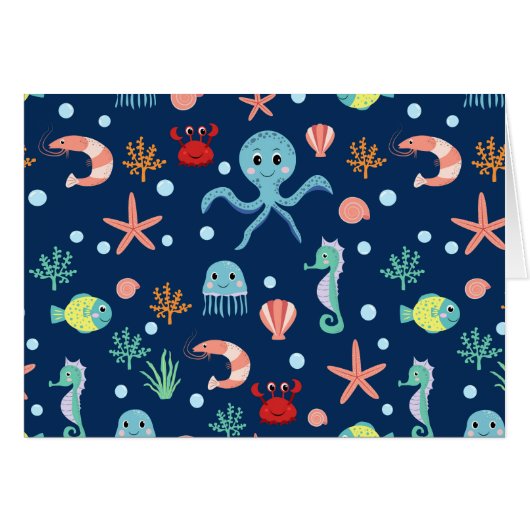 かわいい海洋生物の模様 (正面横)