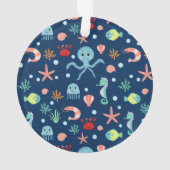 かわいい海洋生物の模様 オーナメント (裏面)