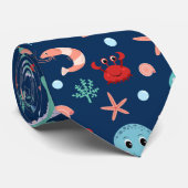 かわいい海洋生物の模様 ネクタイ (ロール)