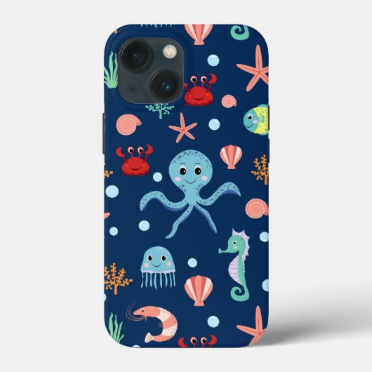 かわいい海洋生物の模様 Case-Mate iPhoneケース (裏面)