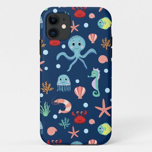 かわいい海洋生物の模様 Case-Mate iPhoneケース (裏面)
