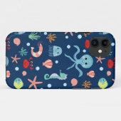 かわいい海洋生物の模様 Case-Mate iPhoneケース (裏面(横))