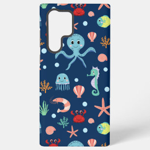 かわいい海洋生物パターン SAMSUNG GALAXY S22 ULTRAケース