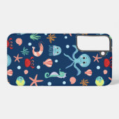 かわいい海洋生物パターン SAMSUNG GALAXYケース (裏面横)