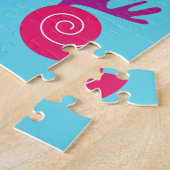 かわいい海洋生物動物パーソナライズされた少年 ジグソーパズル (側面)