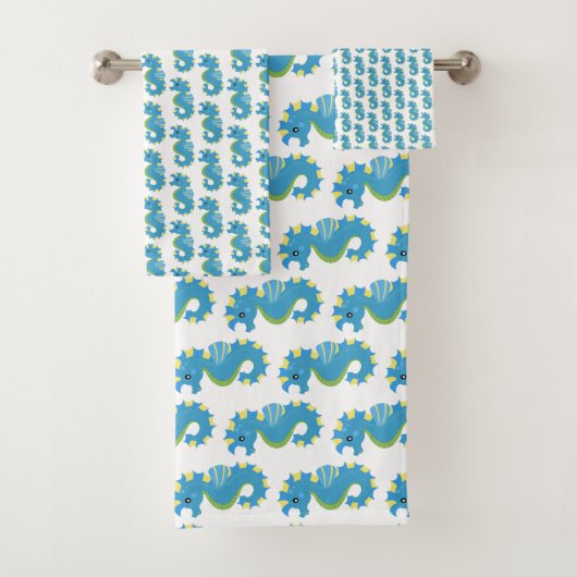 かわいい海洋生物 - タツノオトシゴ バスタオルセット (インサイチュ)