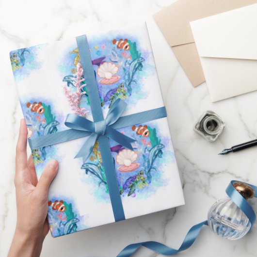かわいい海海の動物 ラッピングペーパー (ギフト)