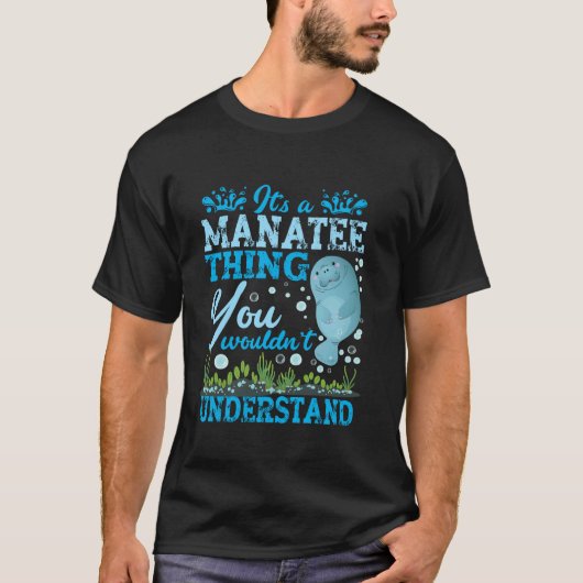 かわいい海牛マナティー マナティーのこと Tシャツ (正面)