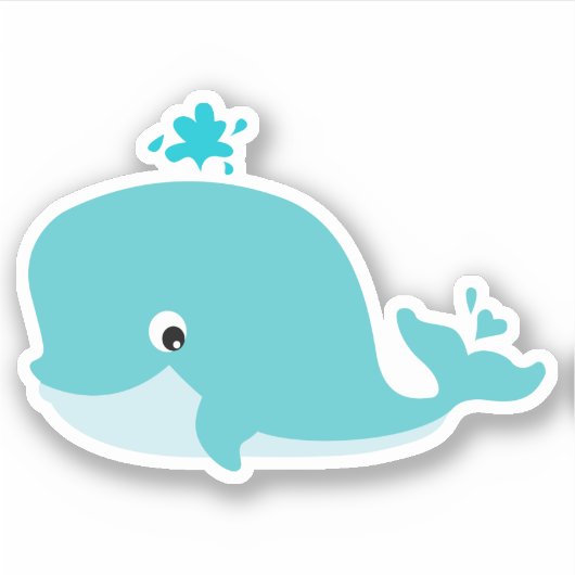 かわいい海獣ベビー鯨 シール (正面)
