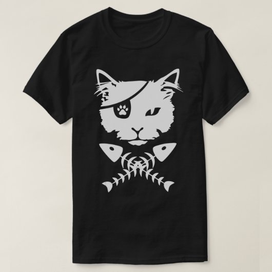 かわいい海賊おもしろい猫 Tシャツ (デザイン正面)