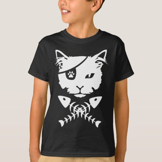 かわいい海賊おもしろい猫 Tシャツ (正面)