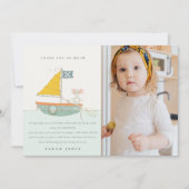 かわいい海賊ねずみ帆船 誕生日 すべての年齢 サンキューカード (正面)