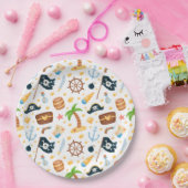 かわいい海賊のテーマ航海の柄  ペーパープレート (パーティー)