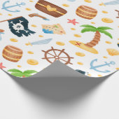 かわいい海賊のテーマ航海の柄 ラッピングペーパー (角)