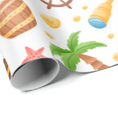 かわいい海賊のテーマ航海の柄 ラッピングペーパー (ロールコーナー)