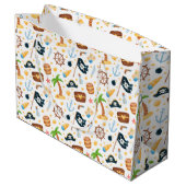 かわいい海賊のテーマ航海の柄  ラージペーパーバッグ (裏面アングル)