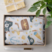 かわいい海賊のテーマ航海の柄 薄葉紙 (ギフト)