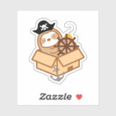 かわいい海賊のナマケモノ シール (シート)