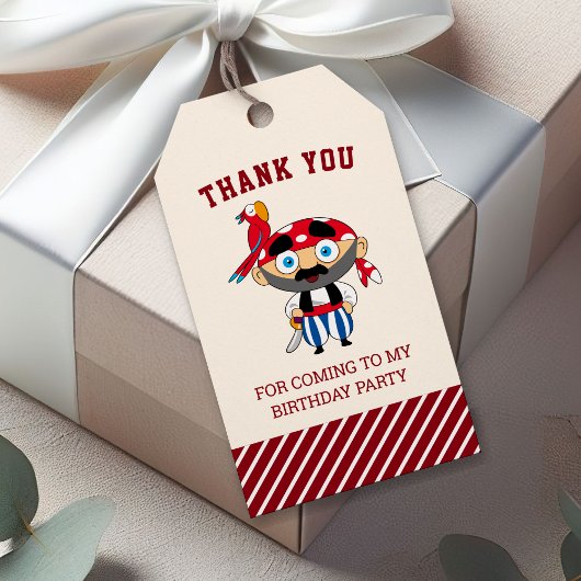 かわいい海賊の子供の誕生日パーティーの景品 ギフトタグ
