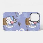 かわいい海賊の子猫パターン iPhoneケース (裏面横)