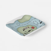 かわいい海賊の宝石地図子供の誕生日パーティー ペーパープレート (傾斜あり)