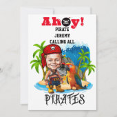 かわいい海賊の少年イラスト（宝の島） 招待状 (正面)