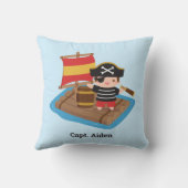 かわいい海賊の木製いかだ クッション (裏面)