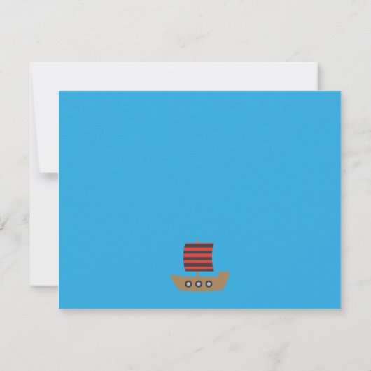 かわいい海賊の男の子と女の子の誕生日パーティー 招待状 (裏面)