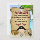 かわいい海賊の男の子の海賊の赤ちゃんシャワー 招待状 (正面)