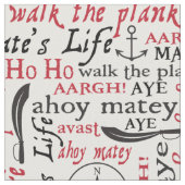 かわいい海賊の言葉生地 ファブリック (クローズアップ)