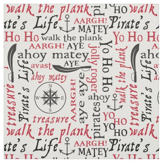 かわいい海賊の言葉生地 ファブリック (見本)