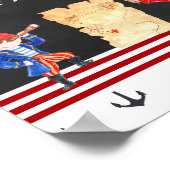 かわいい海賊の誕生日パーティーのサイン ポスター (角)