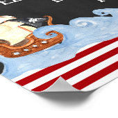 かわいい海賊の誕生日パーティーのサイン ポスター (角)