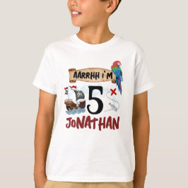 かわいい海賊の誕生日ボーイ Tシャツ