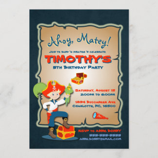 かわいい海賊の誕生日招待状をカスタマイズする 招待状