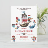 かわいい海賊の赤ちゃんシャワー 招待状 (スタンド正面)