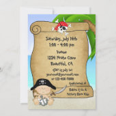 かわいい海賊の赤ちゃん歓迎会 招待状 (裏面)