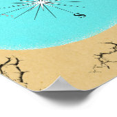 かわいい海賊の隠し宝の地図子供へ ポスター (角)