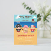 かわいい海賊をテーマにした子供の誕生日パーティの招待状 招待状 (スタンド正面)
