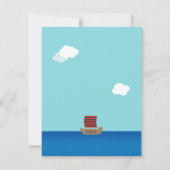 かわいい海賊をテーマにした子供の誕生日パーティの招待状 招待状 (裏面)