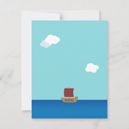 かわいい海賊をテーマにした子供の誕生日パーティの招待状 招待状 (裏面)