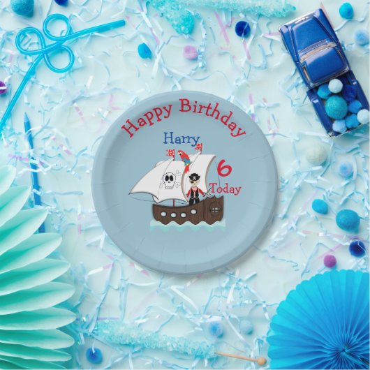 かわいい海賊をテーマにした誕生日パーティー ペーパープレート (パーティー)