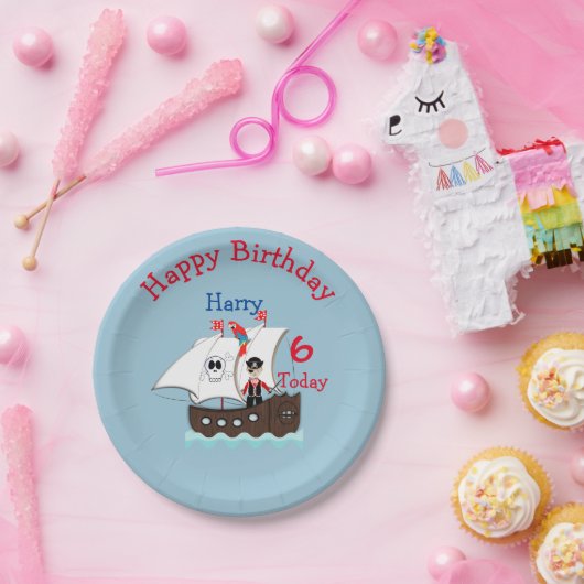 かわいい海賊をテーマにした誕生日パーティー ペーパープレート (パーティー)