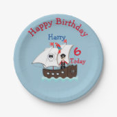 かわいい海賊をテーマにした誕生日パーティー ペーパープレート (正面)