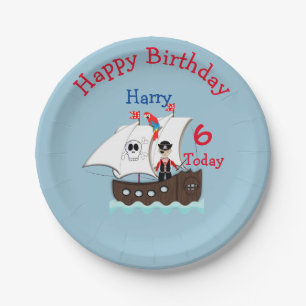 かわいい海賊をテーマにした誕生日パーティー ペーパープレート
