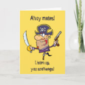 かわいい海賊キッドパーソナライズされた誕生日カード カード (正面)