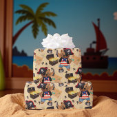 かわいい海賊クマの宝石地図 ラッピングペーパー